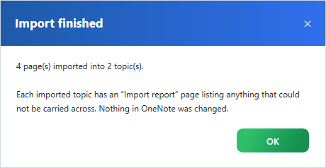 Import finished